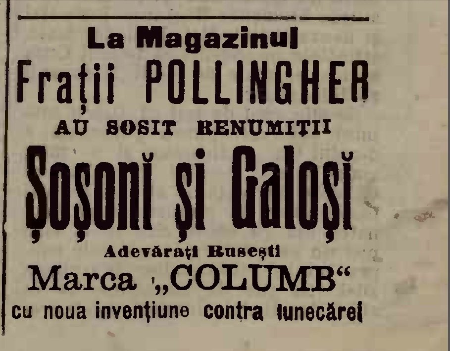 Anunț din ziarul ieșean „Opinia”, 23 decembrie 1907